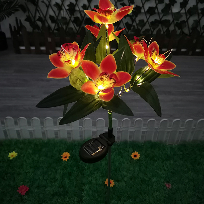 Artificial Orchid Flower Solar Outdoor Light