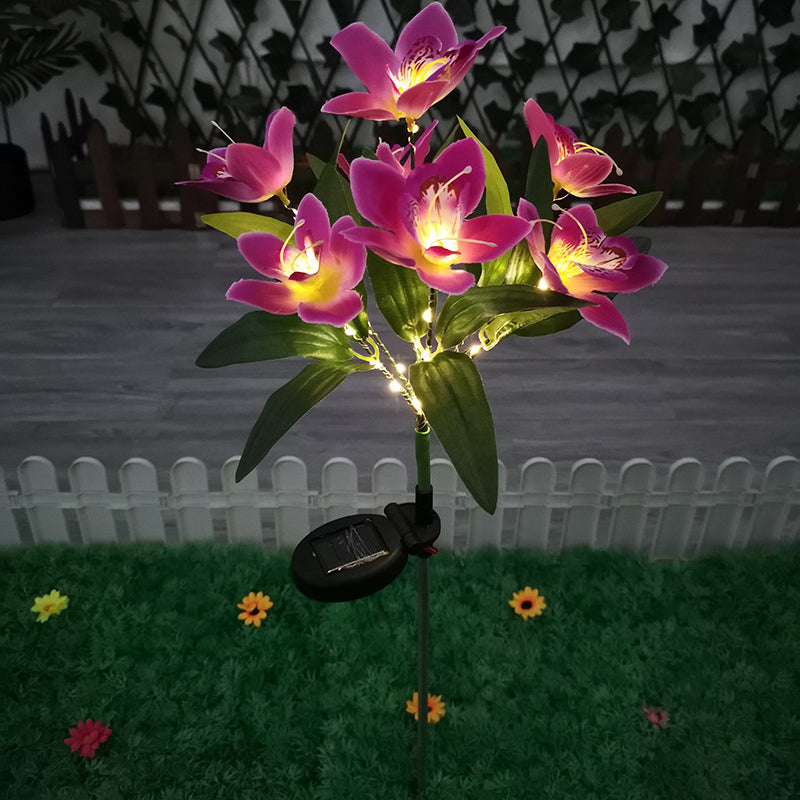 Artificial Orchid Flower Solar Outdoor Light