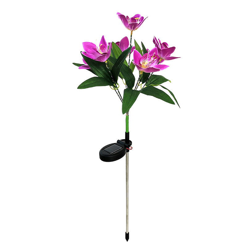 Artificial Orchid Flower Solar Outdoor Light