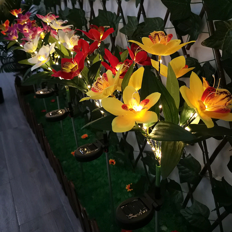 Artificial Orchid Flower Solar Outdoor Light