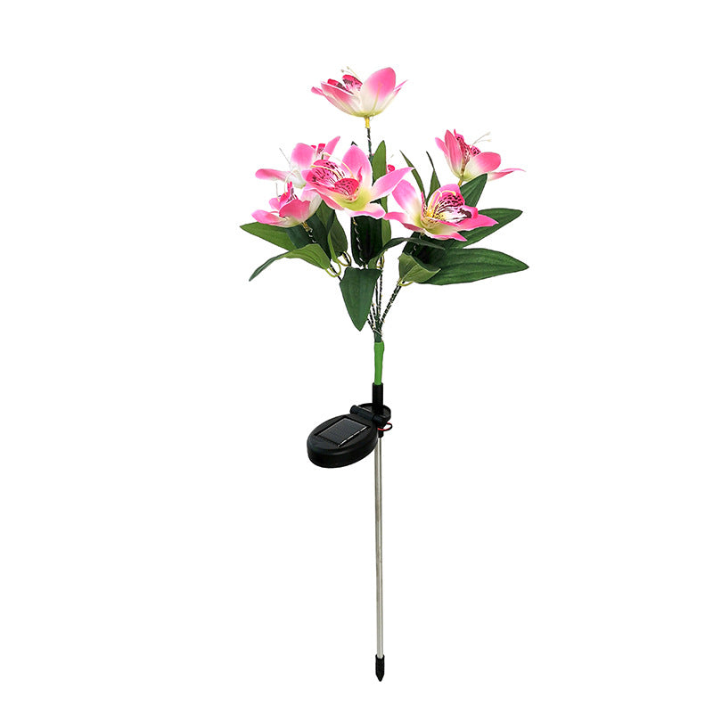 Artificial Orchid Flower Solar Outdoor Light