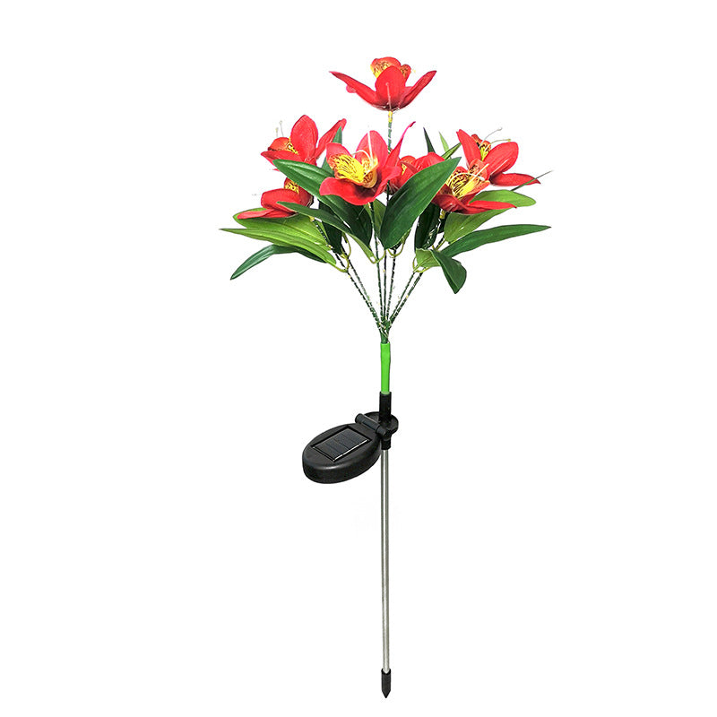 Artificial Orchid Flower Solar Outdoor Light
