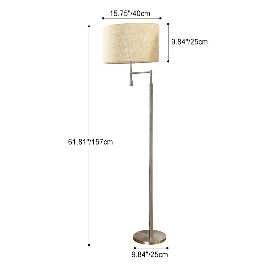 Cylinder Fabric Iron Rotatable 2-Light Floor Lamp