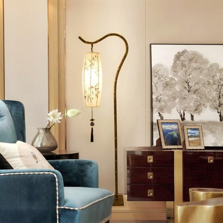 Traditional Chinese Zen Bamboo Floor Lamp