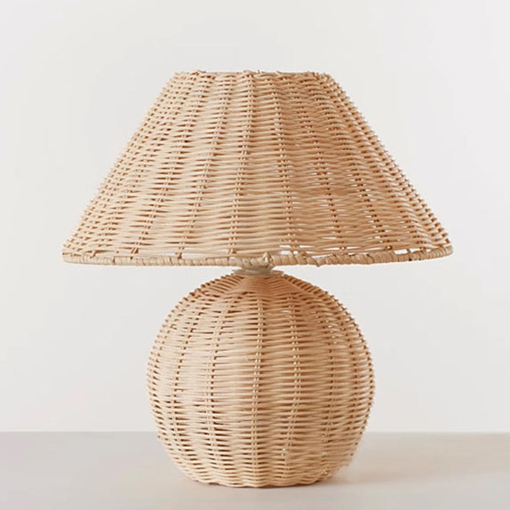 Rattan Weaving Round Home Table Lamp