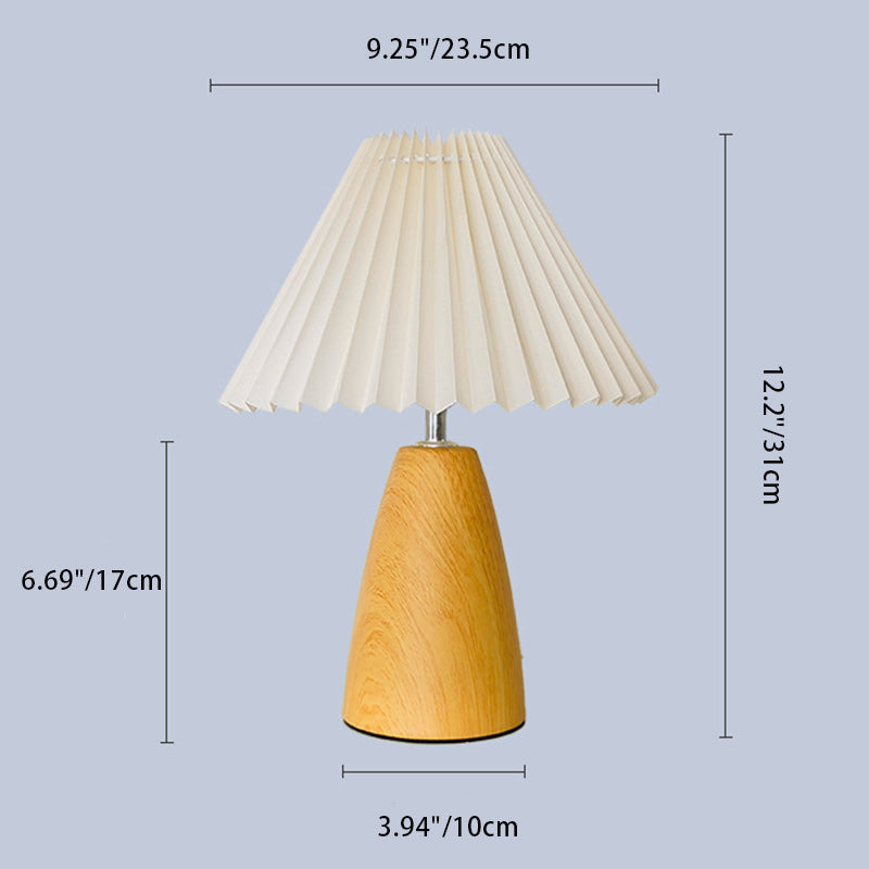 Pleated Fabric Ceramic Bedroom Table Lamp