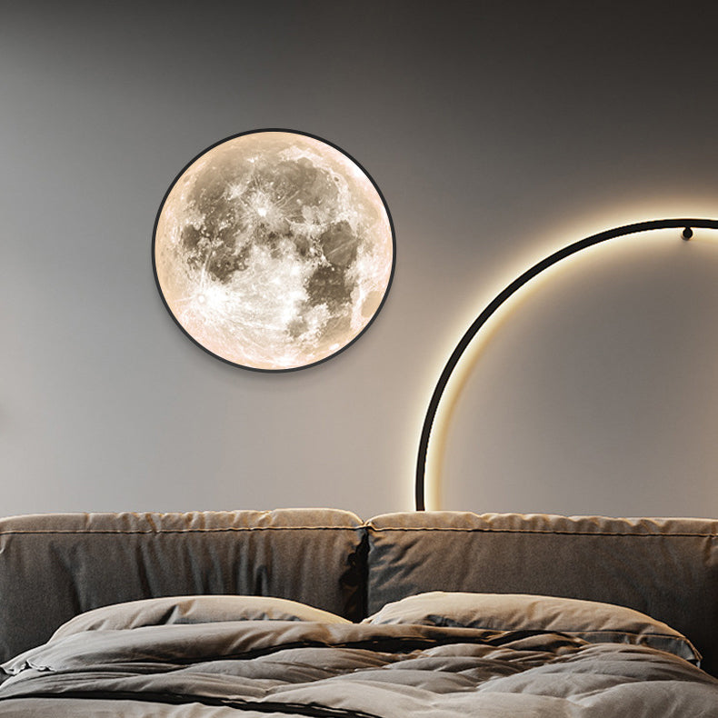 Earth Moon Acrylic Round Wall Lamp