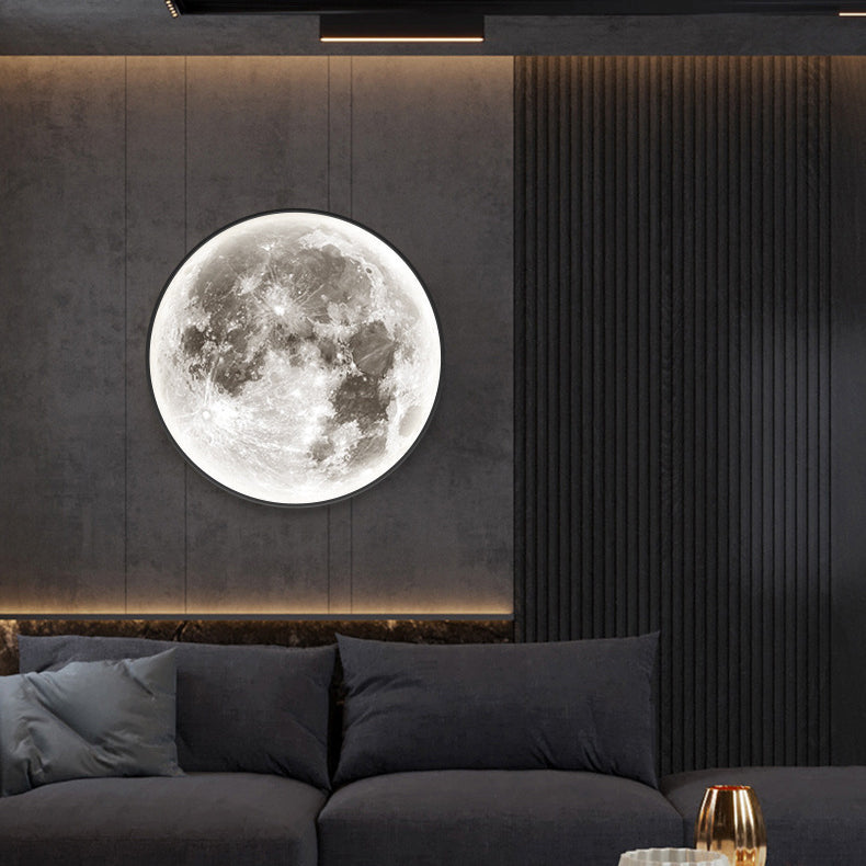 Earth Moon Acrylic Round Wall Lamp