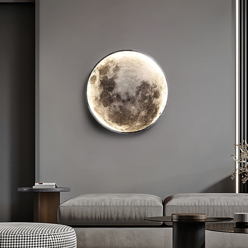 Earth Moon Acrylic Round Wall Lamp