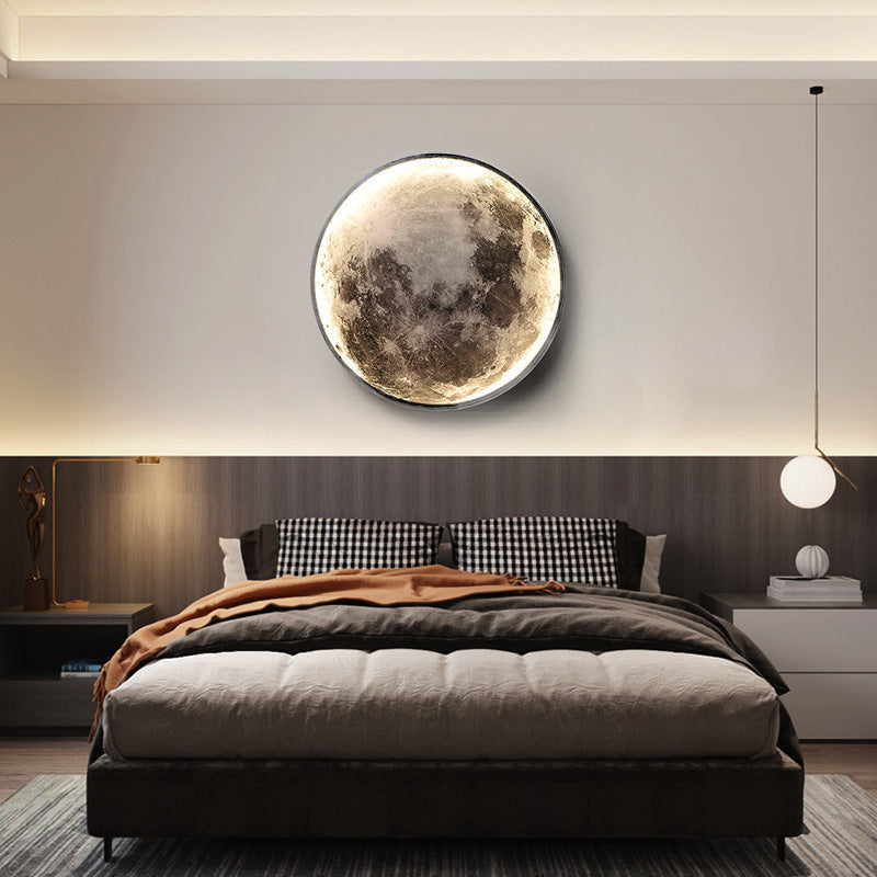 Earth Moon Acrylic Round Wall Lamp