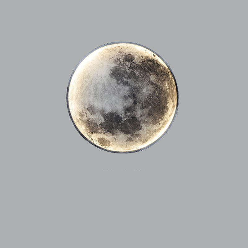 Earth Moon Acrylic Round Wall Lamp