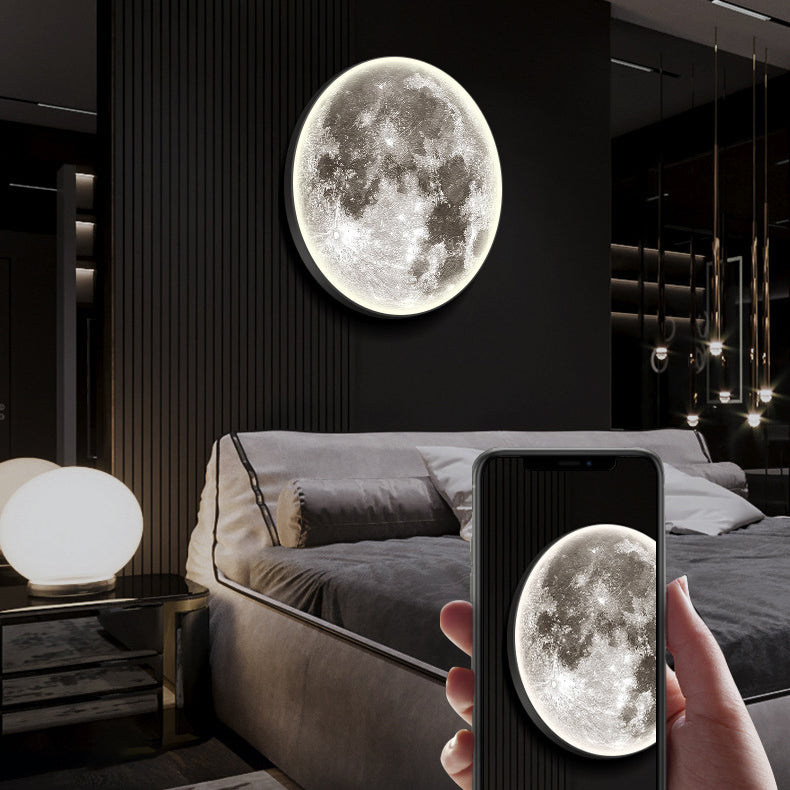 Earth Moon Acrylic Round Wall Lamp
