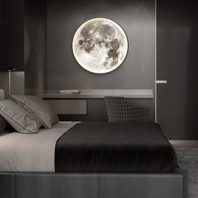 Earth Moon Acrylic Round Wall Lamp
