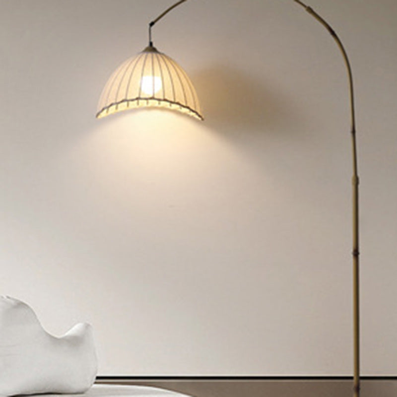 Bamboo Weaving Arc Living Floor Lamp