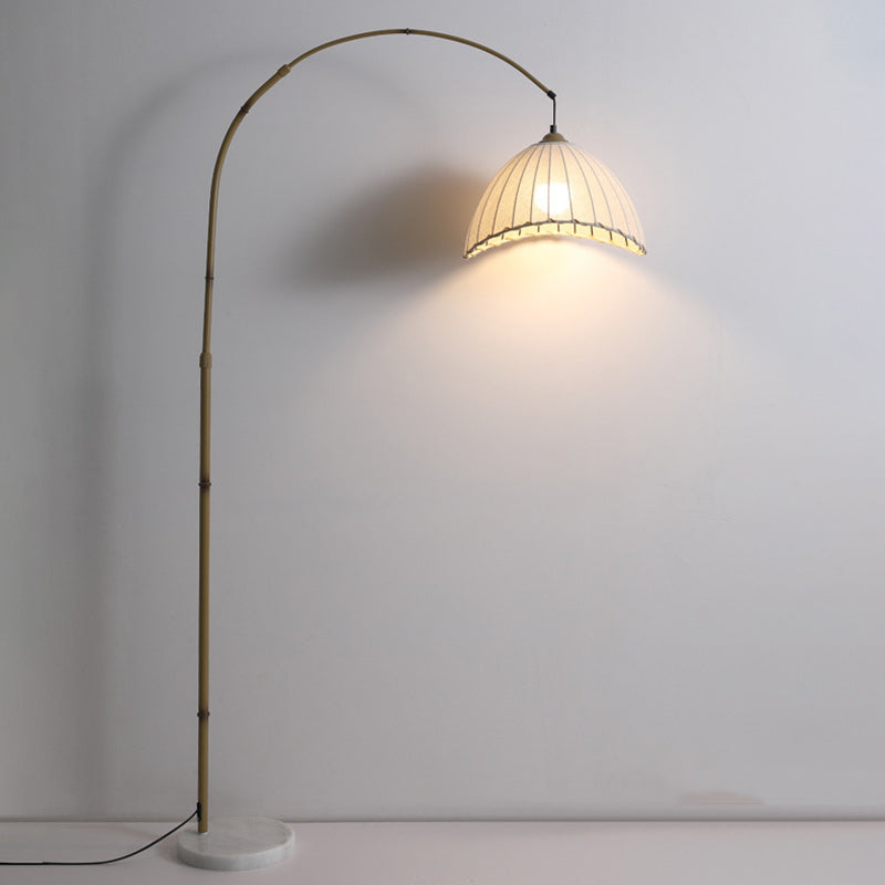 Bamboo Weaving Arc Living Floor Lamp