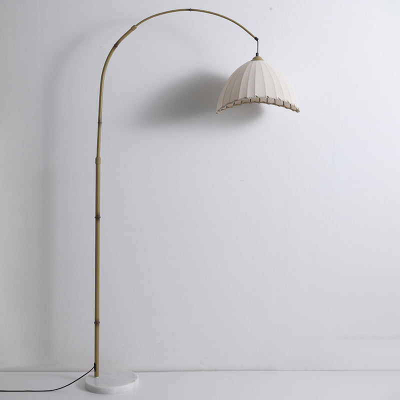 Bamboo Weaving Arc Living Floor Lamp
