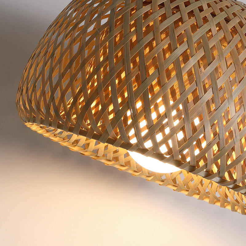 Bamboo Weaving Arc Living Floor Lamp