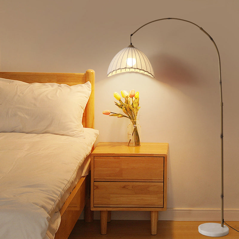 Bamboo Weaving Arc Living Floor Lamp