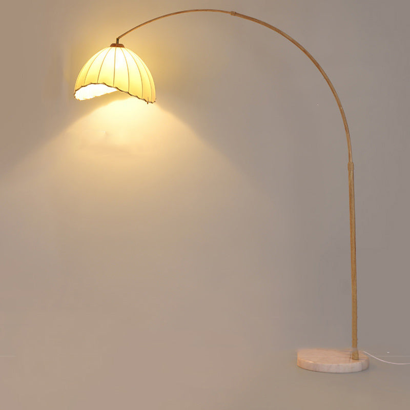 Bamboo Weaving Arc Living Floor Lamp