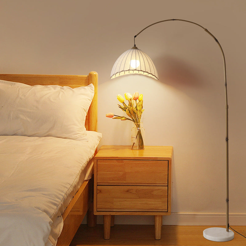 Bamboo Weaving Arc Living Floor Lamp