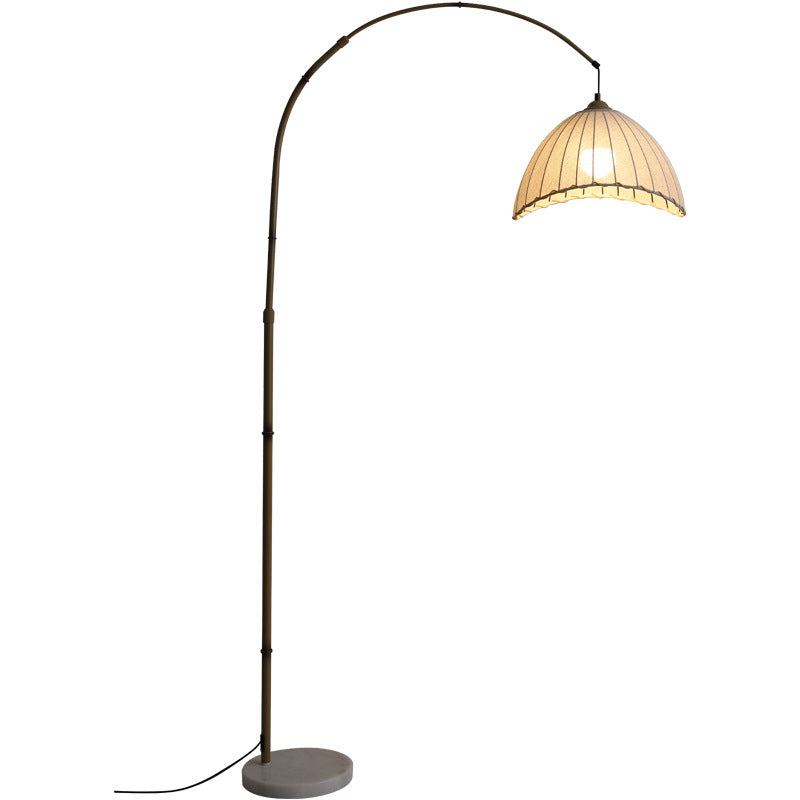 Bamboo Weaving Arc Living Floor Lamp