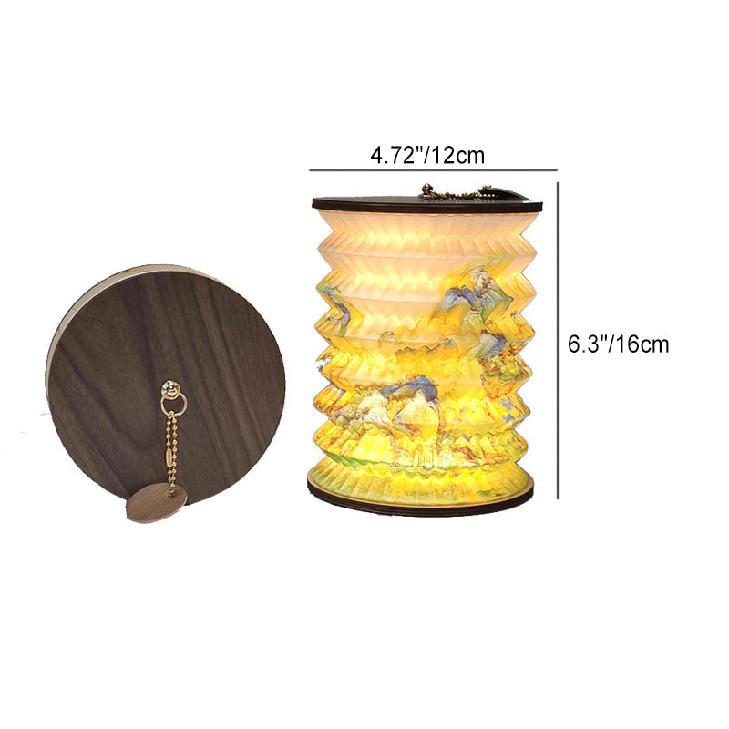Foldable Paper Lotus Printed Table Lamp