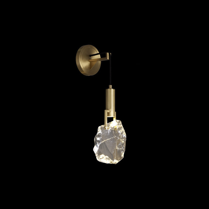 Full Copper Crystal Stone Wall Lamp