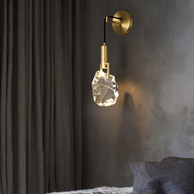 Full Copper Crystal Stone Wall Lamp
