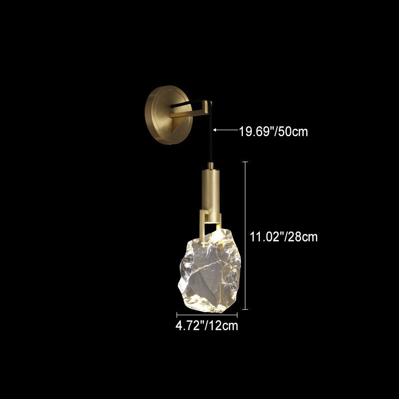 Full Copper Crystal Stone Wall Lamp