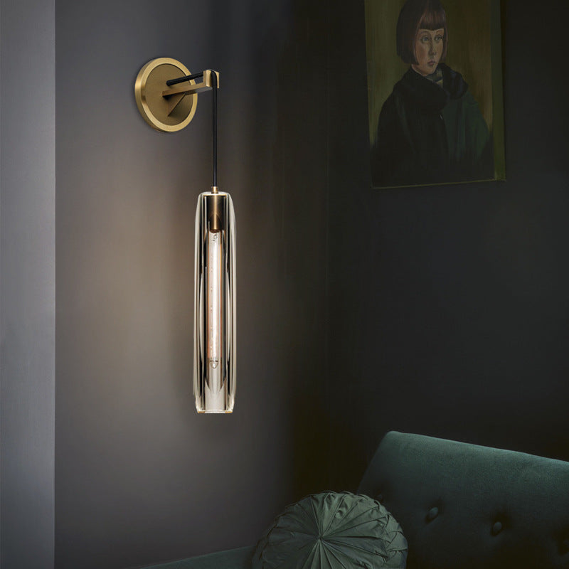 Full Copper Crystal Stone Wall Lamp