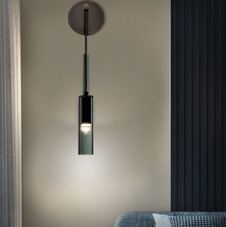 Full Copper Crystal Cylinder Wall Lamp