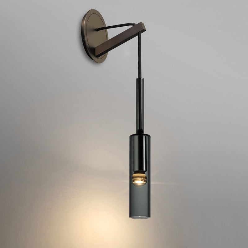 Full Copper Crystal Cylinder Wall Lamp