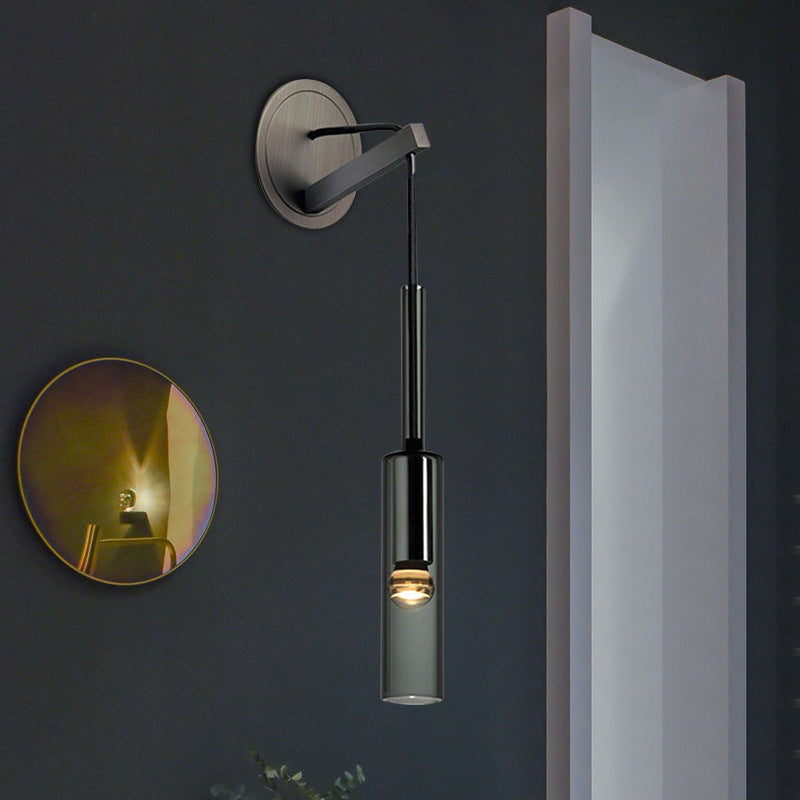 Full Copper Crystal Cylinder Wall Lamp