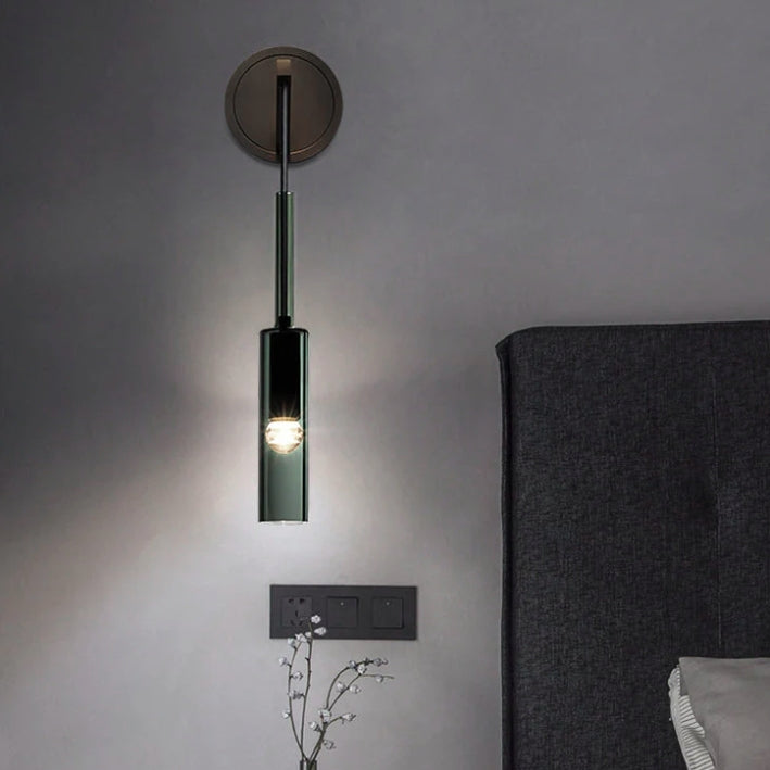 Full Copper Crystal Cylinder Wall Lamp