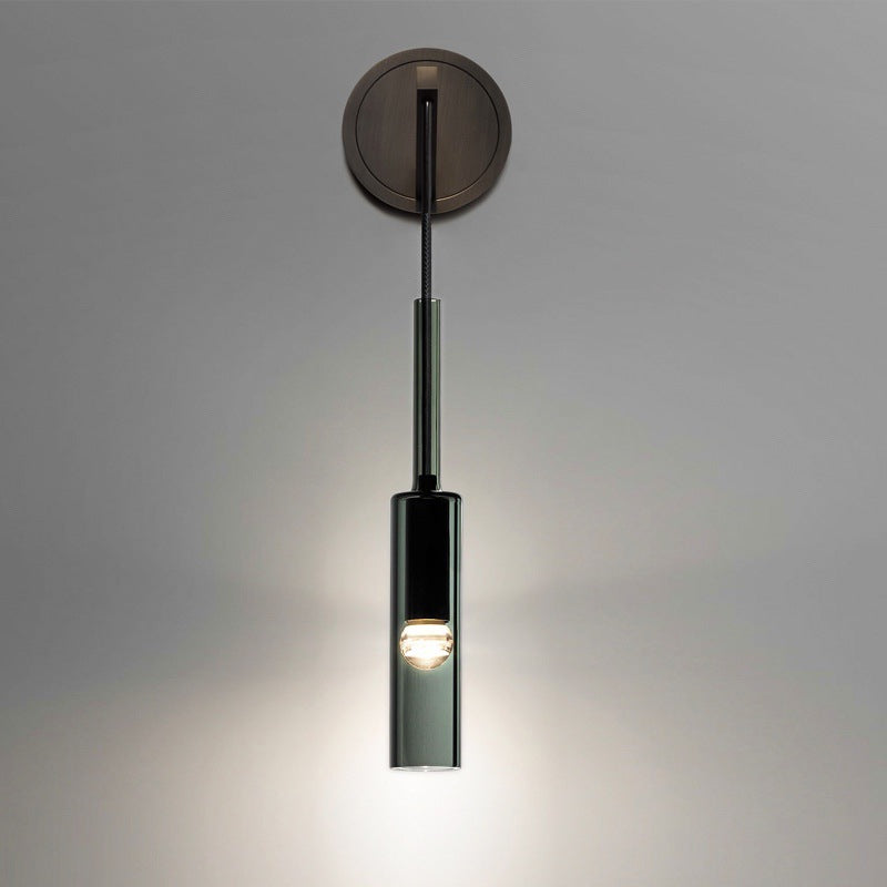 Full Copper Crystal Cylinder Wall Lamp