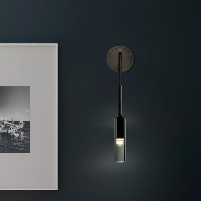Full Copper Crystal Cylinder Wall Lamp