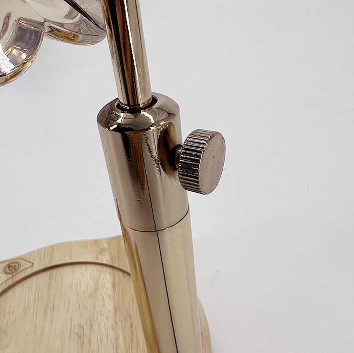 Morning Glory Glass Wood Table Lamp