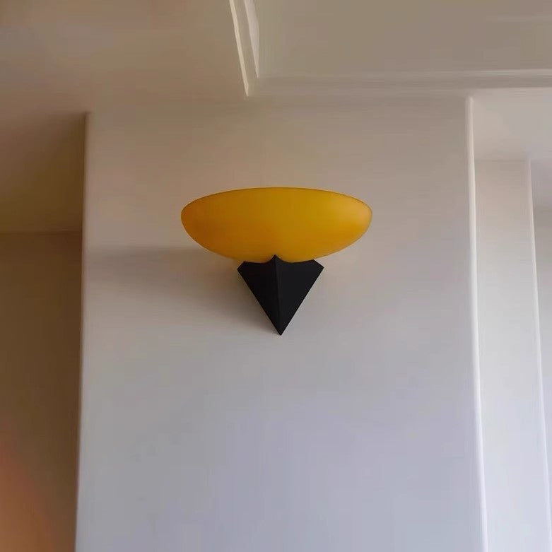 Iron Geometric Oval Glass Wall Lamp