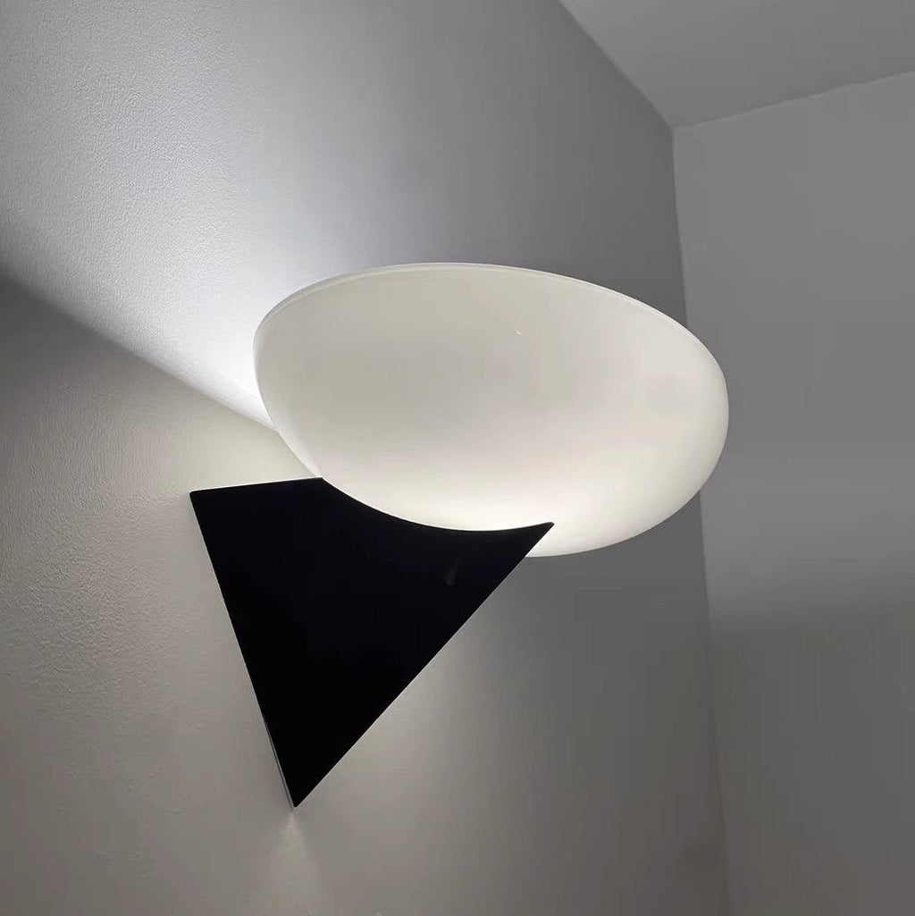 Iron Geometric Oval Glass Wall Lamp