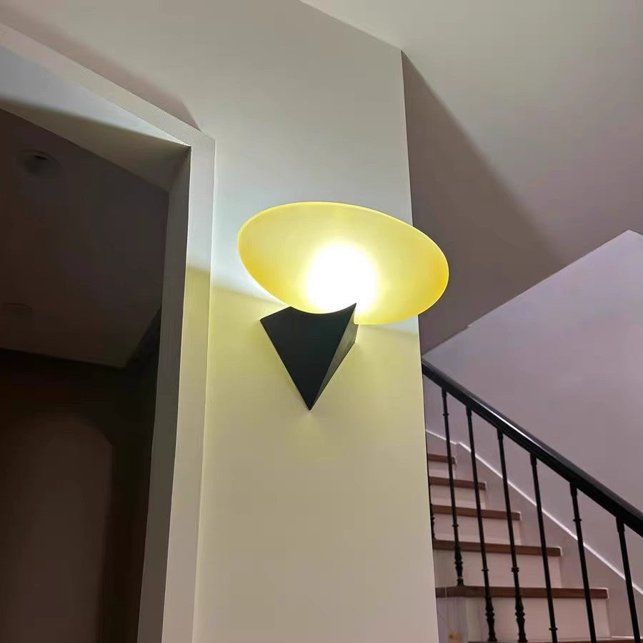 Iron Geometric Oval Glass Wall Lamp