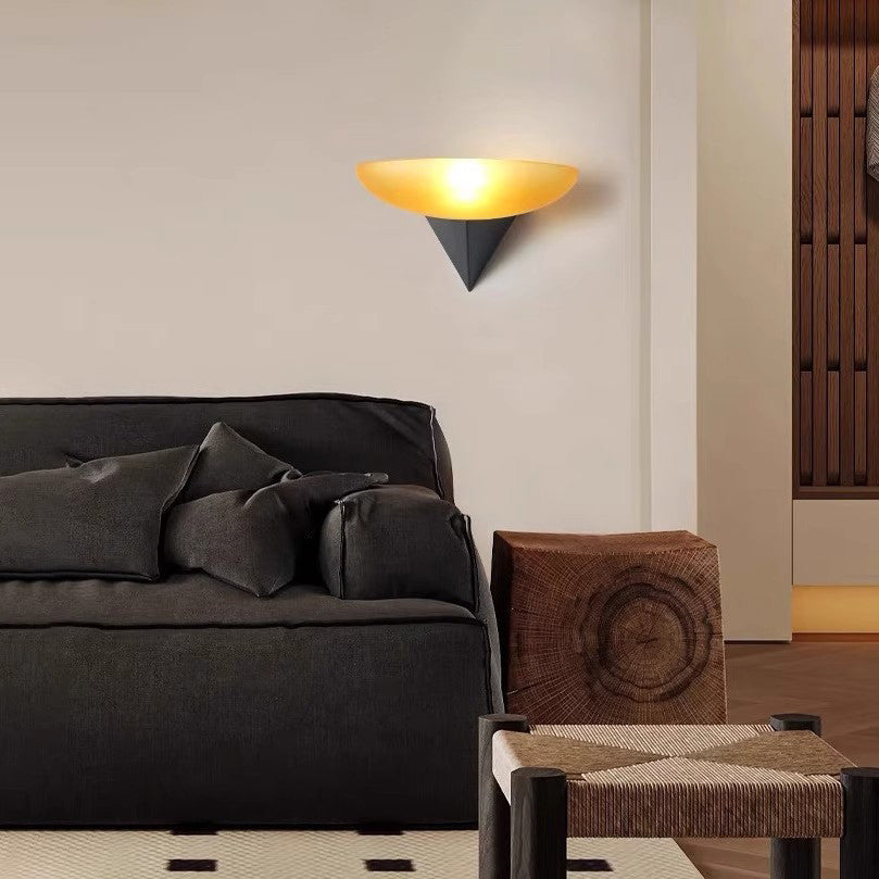 Iron Geometric Oval Glass Wall Lamp