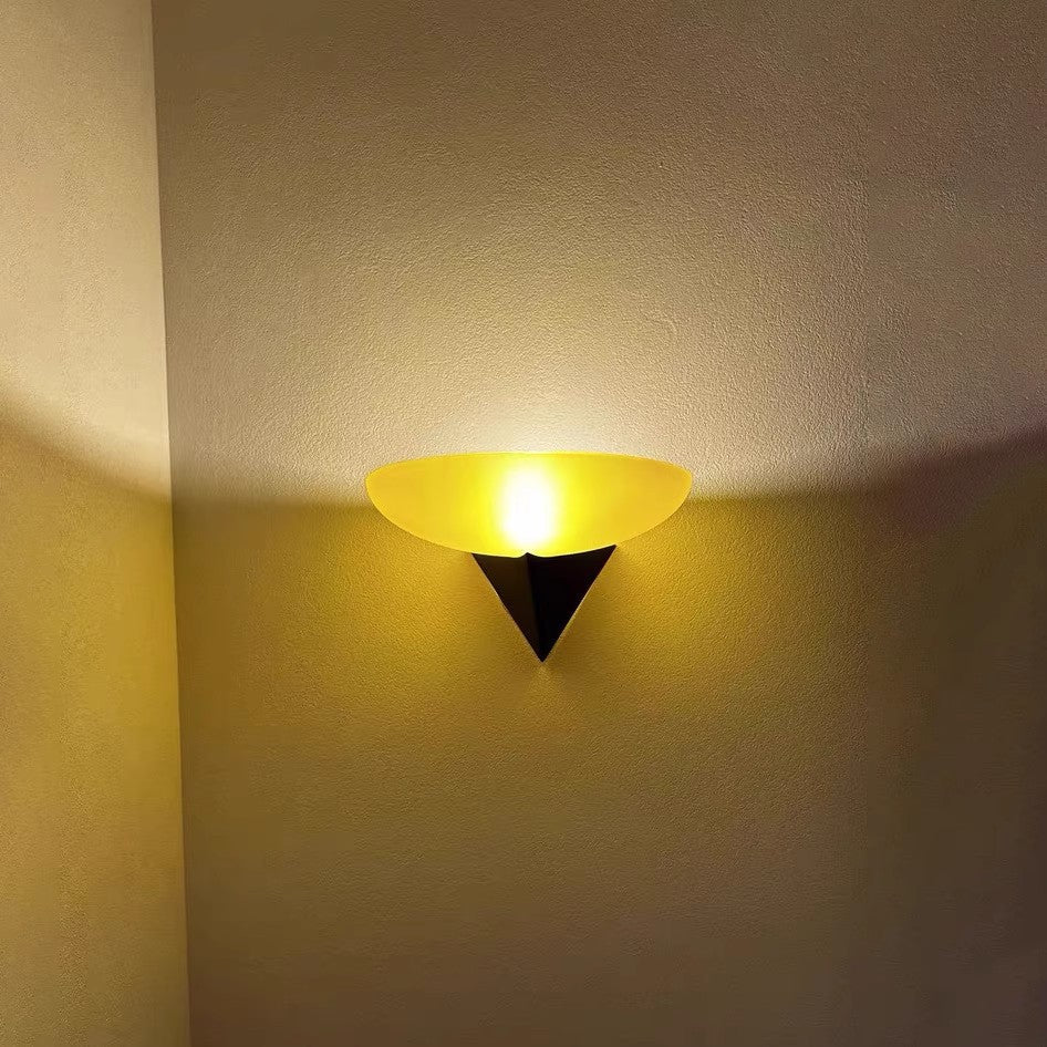 Iron Geometric Oval Glass Wall Lamp