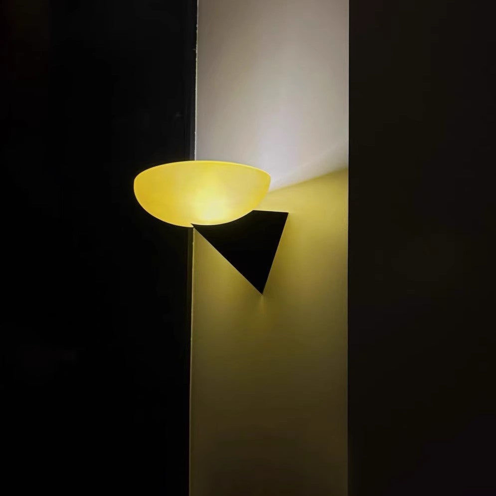 Iron Geometric Oval Glass Wall Lamp