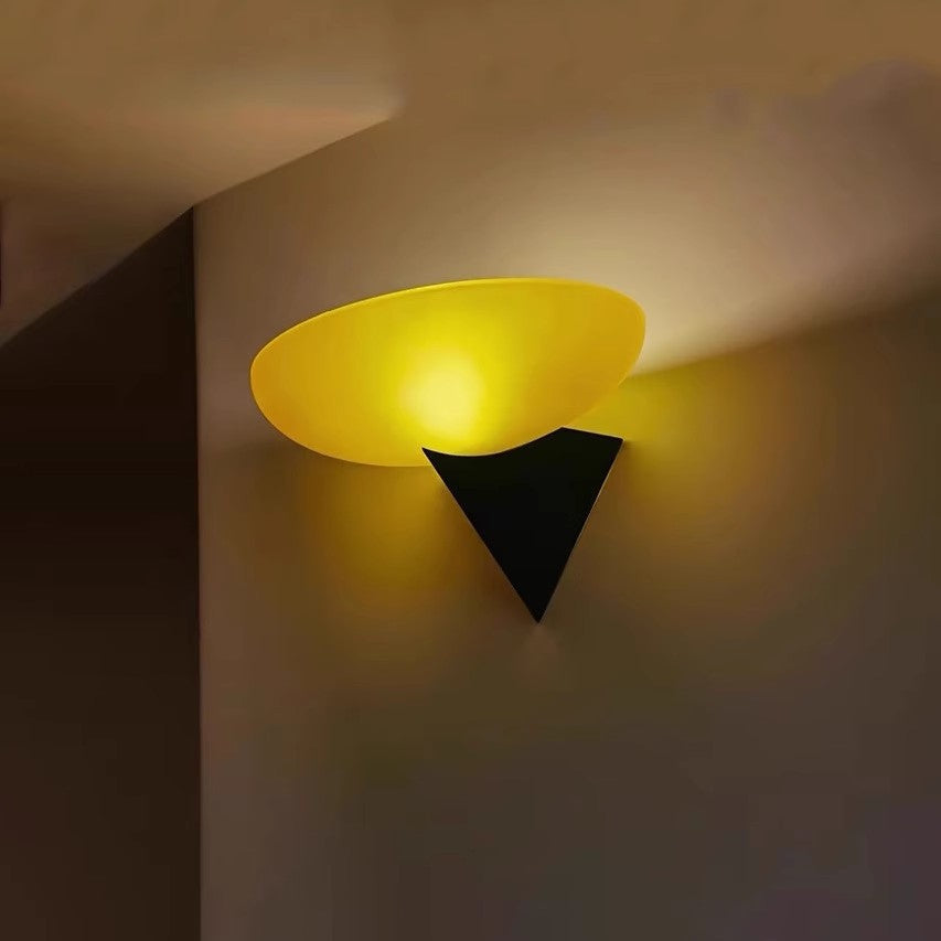 Iron Geometric Oval Glass Wall Lamp