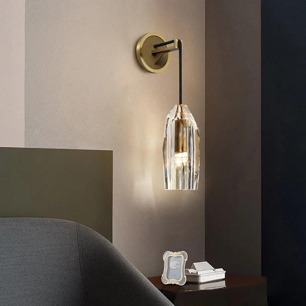 Dazzling Crystal Stone Copper Wall Lamp