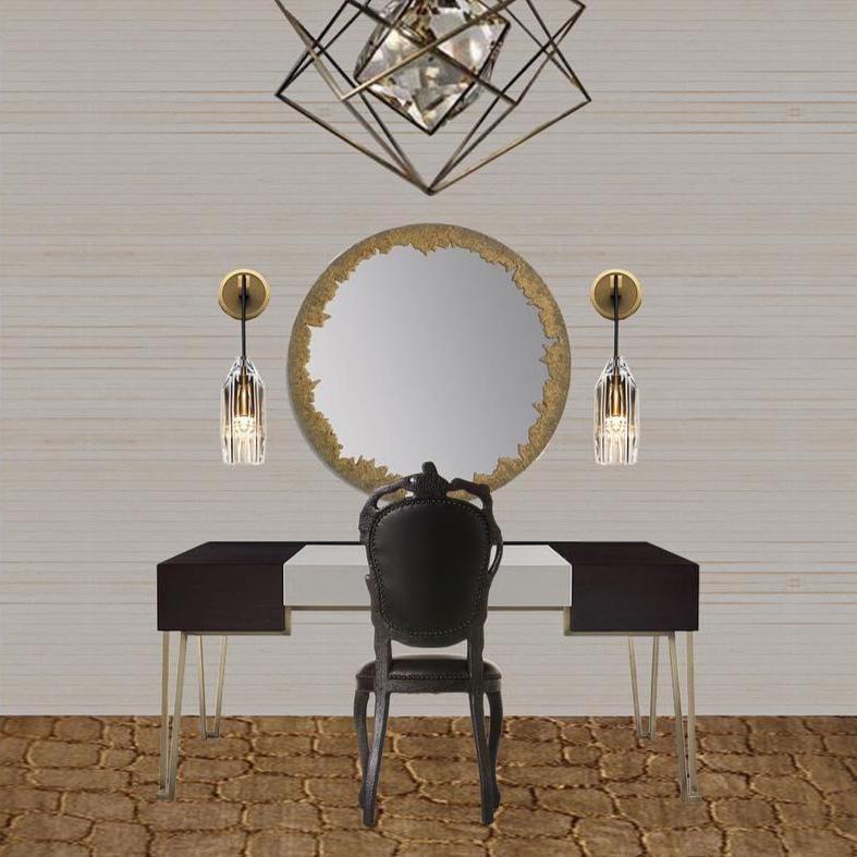 Dazzling Crystal Stone Copper Wall Lamp