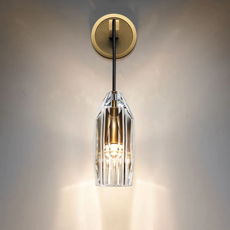 Dazzling Crystal Stone Copper Wall Lamp
