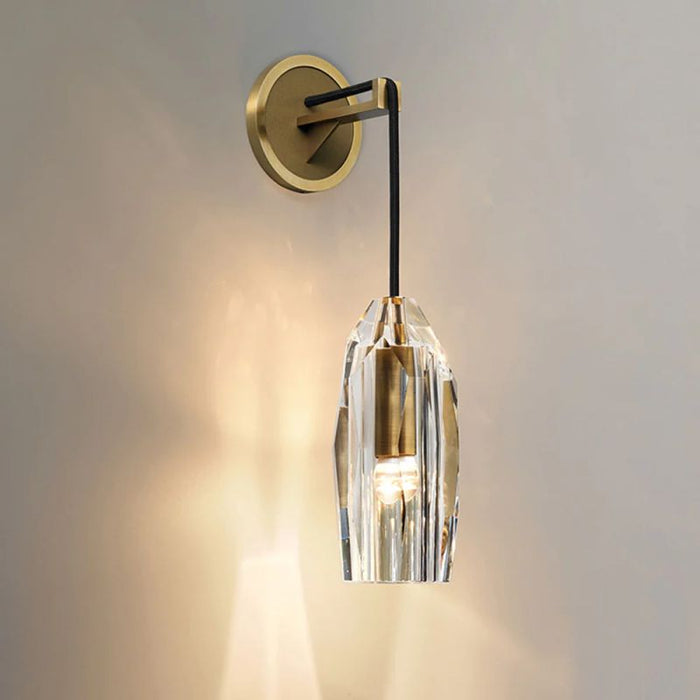 Dazzling Crystal Stone Copper Wall Lamp