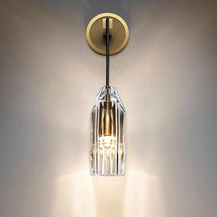 Dazzling Crystal Stone Copper Wall Lamp