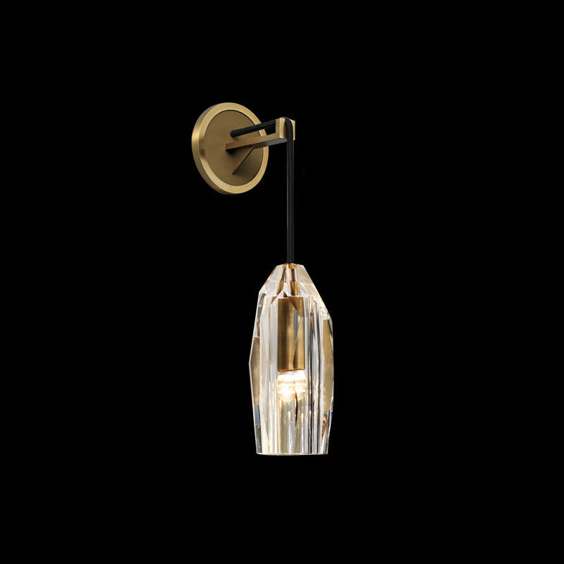 Dazzling Crystal Stone Copper Wall Lamp